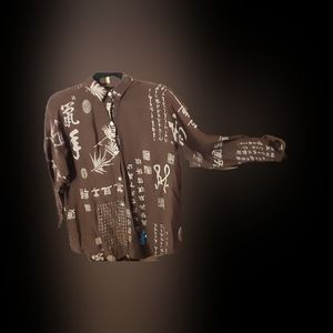 Soft Surroundings long sleeve, Asian print, button down tunic. Women's Medium